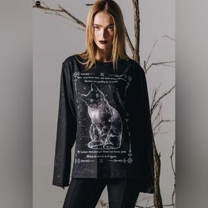 Blackmilk Fleurs of Evil Long Sleeve Oversized Boyfriend Tee